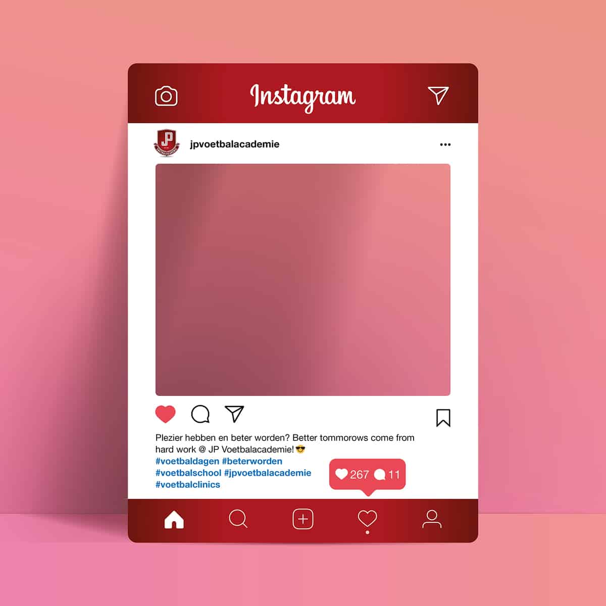 Instagram frame social media bord